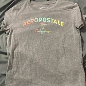 Aeropostale Gray Tee with Multicolor Logo